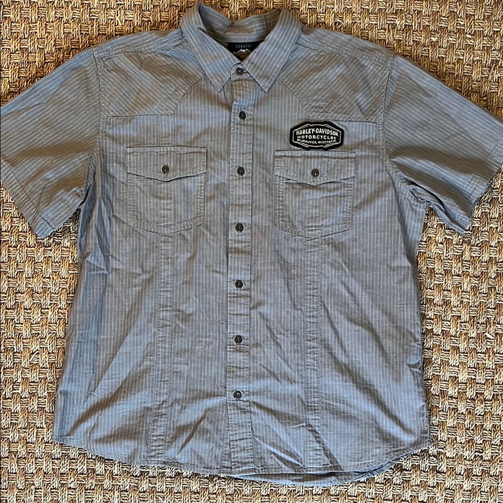 Harley-Davidson Men's Gray Button Down Shirt